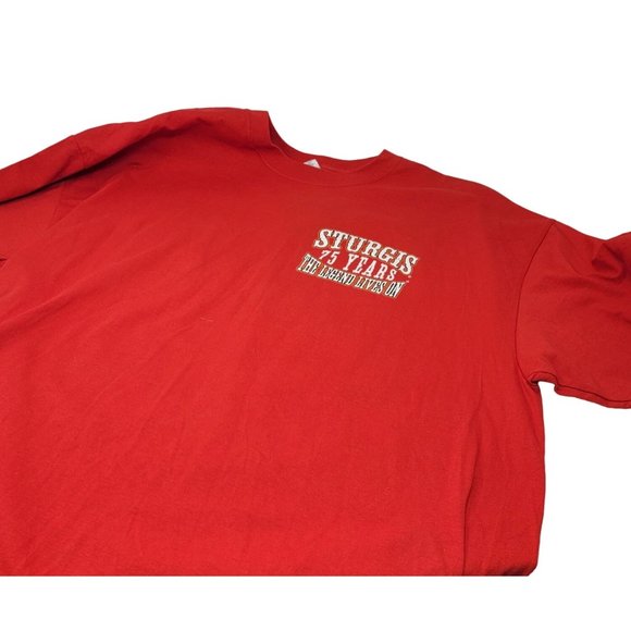 Sturgis 75th Motorcycle Rally Graphic‎ Tee Shirt Gilden Tag Red Size XL - Picture 3 of 8